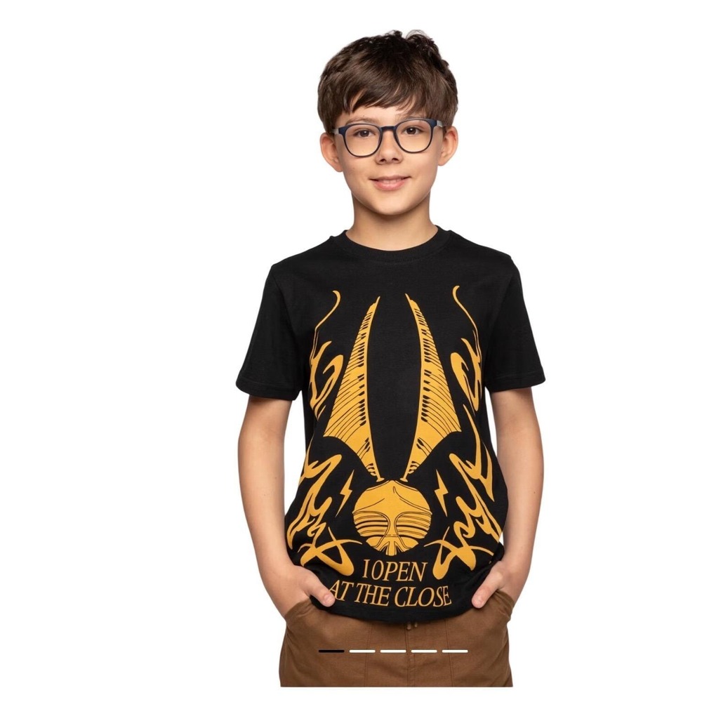Harry potter Kids Black Graphic T Shirt I Open At The Close Wizardry Design